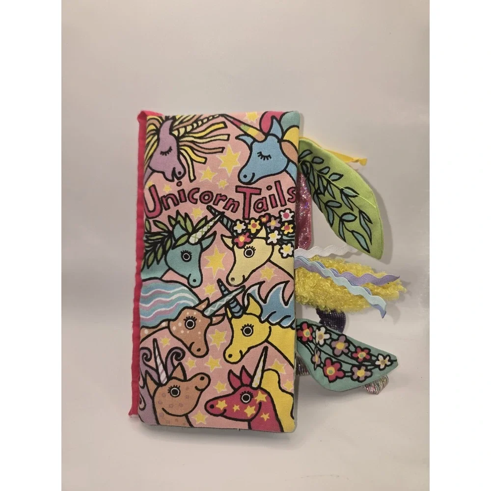 Jellycat Soft Plush Baby Book Unicorn Tails Textures Sound Crinkle Ann Wilkinson